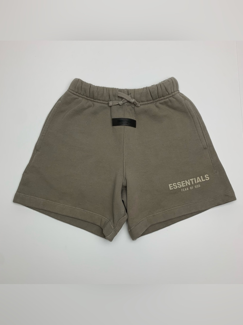 Fear of God Essentials Sweat Shorts Tan Fleece Drawstring w/ Pockets Boys Size 8